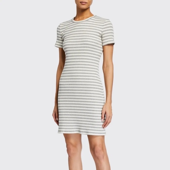 Theory Dresses & Skirts - Theory Cherry striped ribbed dress Large